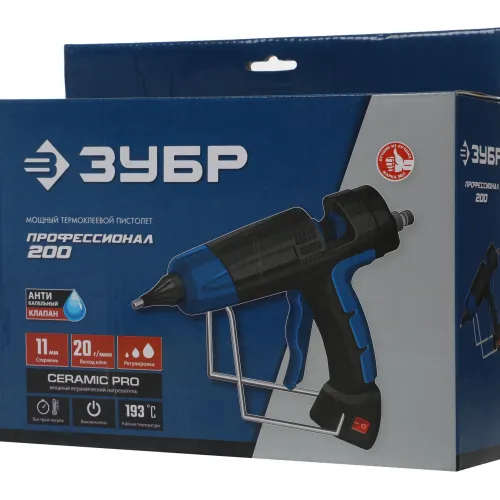 Клеевой пистолет Зубр 06852-11 150Вт 20гр/мин стерж.:11.2мм