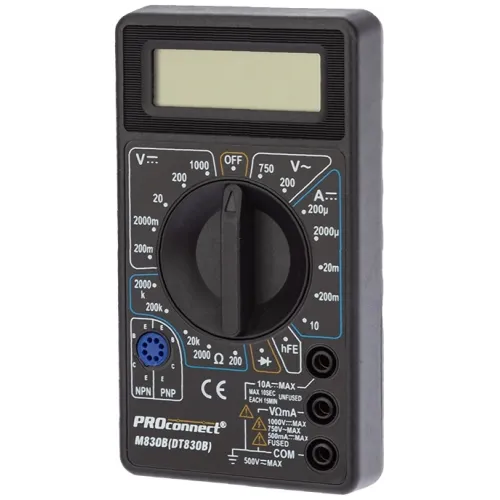 Мультиметр PROconnect M830B DT830B цифровой черный (13-3011)