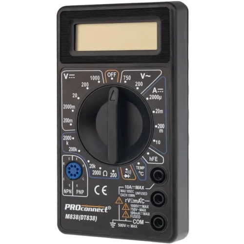Мультиметр PROconnect M838 DT838 цифровой черный (13-3013)