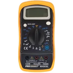 Мультиметр PROconnect MAS838L DT858L цифровой черный/желтый (13-3022)
