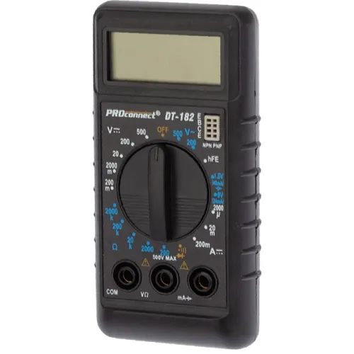 Мультиметр PROconnect М-182 DT-182 цифровой черный (13-3014)