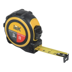 Рулетка строительная IEK Universal дл.полотна 3м изм.шкала в см зацеп простой черный/желтый (TIR10-1-003)