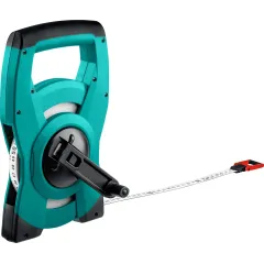 Лента мерная геодезическая Kraftool 34185-100 дл.полотна 100м изм.шкала в см зацеп простой зеленый