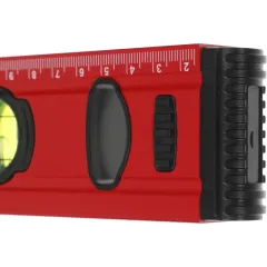 Уровень RGK U6080 пузырьковый 2глаз. магнит. красный (777865)