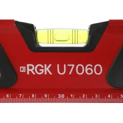 Уровень RGK U7060 пузырьковый 3глаз. магнит. красный