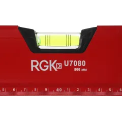 Уровень RGK U7080 пузырьковый 3глаз. магнит. красный