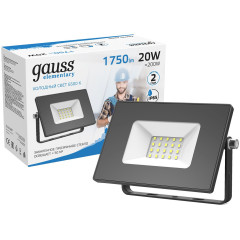 Прожектор уличный Gauss Elementary 613100320 светодиодный 20Втчерный