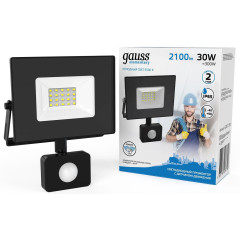 Прожектор уличный Gauss Elementary 628511330 светодиодный 30Втчерный