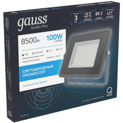 Прожектор уличный Gauss Qplus 690511100 светодиодный 100Втсерый