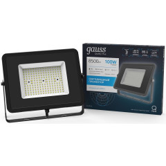 Прожектор уличный Gauss Qplus 690511100 светодиодный 100Втсерый
