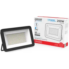 Прожектор уличный Gauss Elementary 613100200P светодиодный 200Втчерный