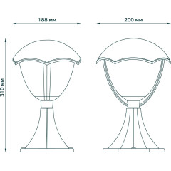 Светильник садово-парк. Gauss GD029 60Вт ламп.:1шт черный