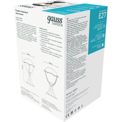 Светильник садово-парк. Gauss GD029 60Вт ламп.:1шт черный