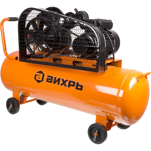 Компрессор поршневой Вихрь КМП-400/100P масляный 400л/мин 100л 2500Вт оранжевый