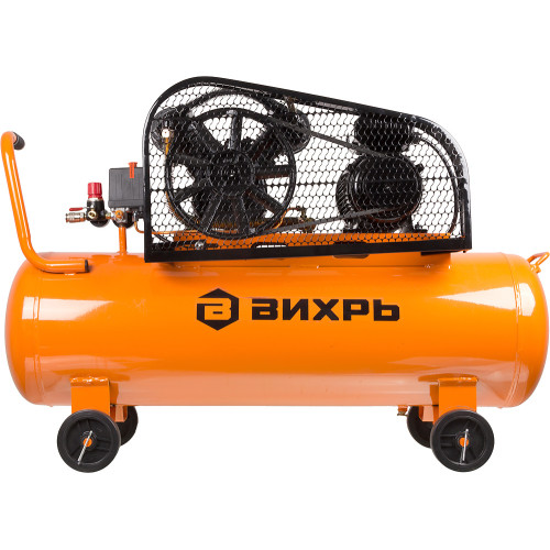Компрессор поршневой Вихрь КМП-400/100P масляный 400л/мин 100л 2500Вт оранжевый