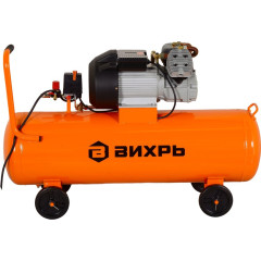 Компрессор поршневой Вихрь КМП-400/100 масляный 400л/мин 100л 2500Вт оранжевый