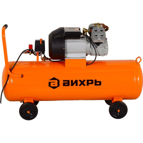 Компрессор поршневой Вихрь КМП-400/100 масляный 400л/мин 100л 2500Вт оранжевый