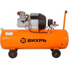 Компрессор поршневой Вихрь КМП-400/100 масляный 400л/мин 100л 2500Вт оранжевый