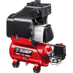 Компрессор поршневой Зубр КП-200-6 безмасляный 200л/мин 6л 1500Вт красный