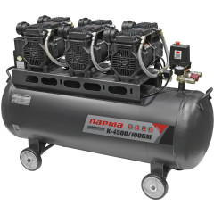Компрессор поршневой Парма БМ K-4500/100БМ безмасляный 711л/мин 100л 4500Вт серый/черный