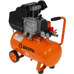 Компрессор поршневой Вихрь КМП-24/230АМ масляный 230л/мин 24л 1600Вт оранжевый