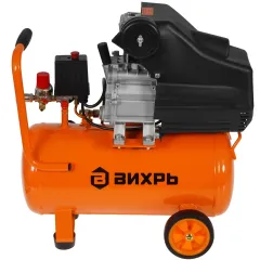 Компрессор поршневой Вихрь КМП-24/230АМ масляный 230л/мин 24л 1600Вт оранжевый