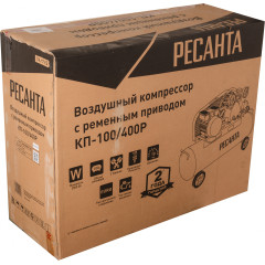 Компрессор поршневой Ресанта КП-100/400Р масляный 400л/мин 100л 2500Вт красный/черный