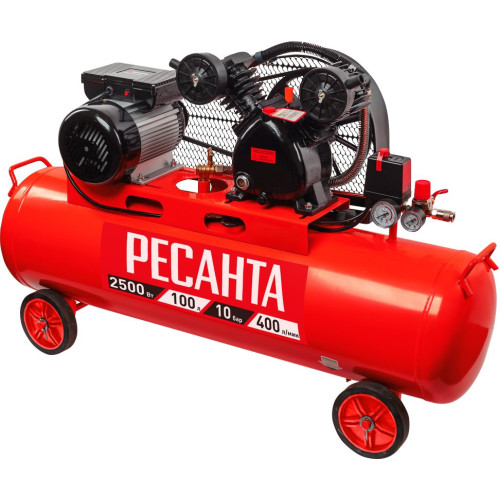 Компрессор поршневой Ресанта КП-100/400Р масляный 400л/мин 100л 2500Вт красный/черный
