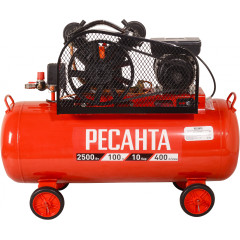 Компрессор поршневой Ресанта КП-100/400Р масляный 400л/мин 100л 2500Вт красный/черный