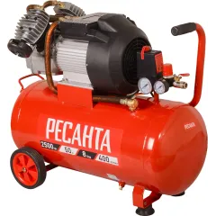 Компрессор поршневой Ресанта КП-50/400М масляный 400л/мин 50л 2500Вт красный/черный