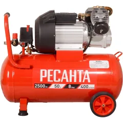 Компрессор поршневой Ресанта КП-50/400М масляный 400л/мин 50л 2500Вт красный/черный