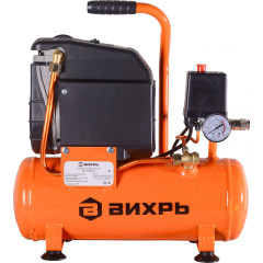 Компрессор поршневой Вихрь КП-165/10 безмасляный 165л/мин 10л 950Вт оранжевый/черный