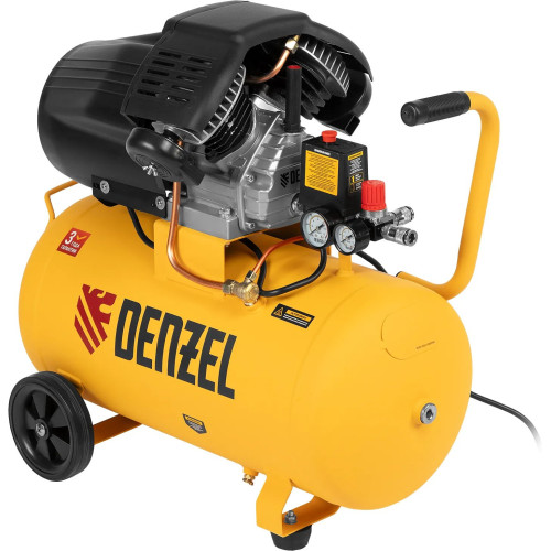 Компрессор поршневой Denzel DCV1800/50 масляный 320л/мин 50л 1800Вт желтый