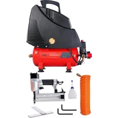 Компрессор поршневой Fubag Wood Master Kit безмасляный 180л/мин 6л 1100Вт красный/черный