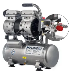 Компрессор поршневой Hyundai HYC 14206LMS безмасляный 140л/мин 6л 750Вт серебристый
