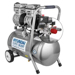 Компрессор поршневой Hyundai HYC 18224LMS безмасляный 180л/мин 24л 1000Вт серебристый