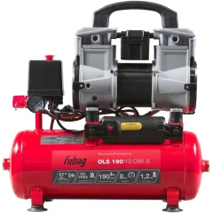 Компрессор поршневой Fubag OLS 190/10 CM1.6 безмасляный 190л/мин 10л 1200Вт красный/черный