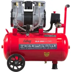 Компрессор поршневой Fubag OLS 250/24 CM2 безмасляный 250л/мин 24л 1500Вт красный/черный