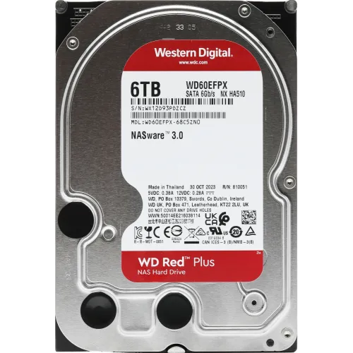 Жесткий диск WD SATA-III 6TB WD60EFPX NAS Red Plus (5400rpm) 256Mb 3.5"