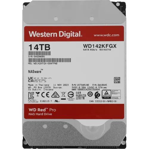 Жесткий диск WD SATA-III 14TB WD142KFGX NAS Red Pro (7200rpm) 512Mb 3.5"
