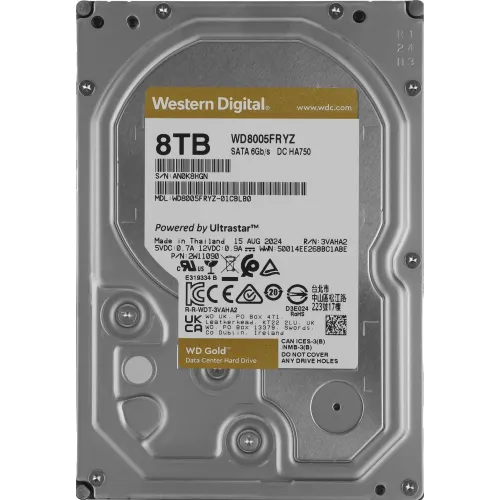 Жесткий диск WD SATA-III 8TB WD8005FRYZ Server Gold 512E (7200rpm) 256Mb 3.5"