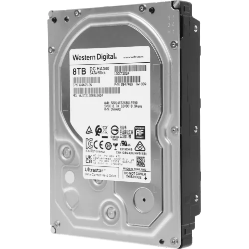 Жесткий диск WD SATA-III 8TB 0B47489 WUS721208BLE604 Server Ultrastar DC HA340 512E (7200rpm) 256Mb 3.5"