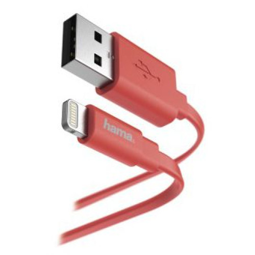 Кабель Hama Flat 00173645 USB (m)-Lightning (m) 1.2м розовый плоский