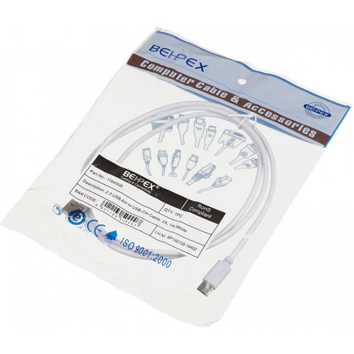 Кабель USB (m)-USB Type-C (m) 1м белый