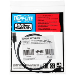 Кабель Tripplite U038-003 USB (m)-USB Type-C (m) 0.9м черный