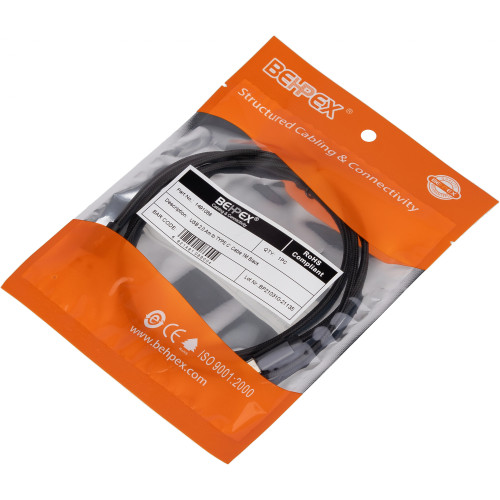 Кабель USB (m)-USB Type-C (m) 1м черный