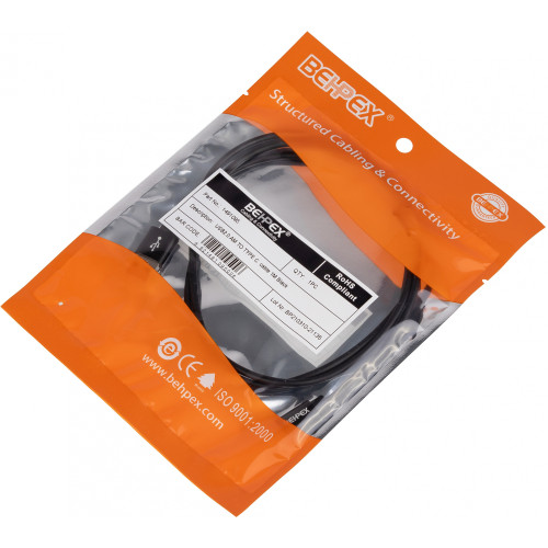 Кабель USB (m)-USB Type-C (m) 1м черный