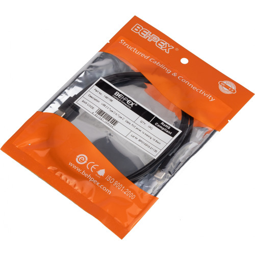 Кабель USB Type-C (m)-USB Type-C (m) 1м черный