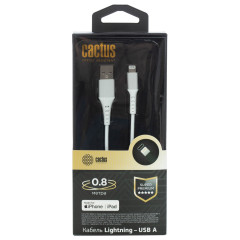Кабель Cactus CS-LG.USB.A-0.8 USB (m)-Lightning (m) 0.8м белый блистер