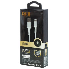 Кабель Cactus CS-LG.USB.A-1.2 USB (m)-Lightning (m) 1.2м белый блистер
